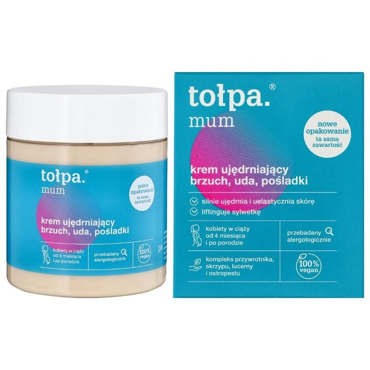 Tołpa, Mum, krem ujędrniający brzuch, uda, pośladki, 250 ml