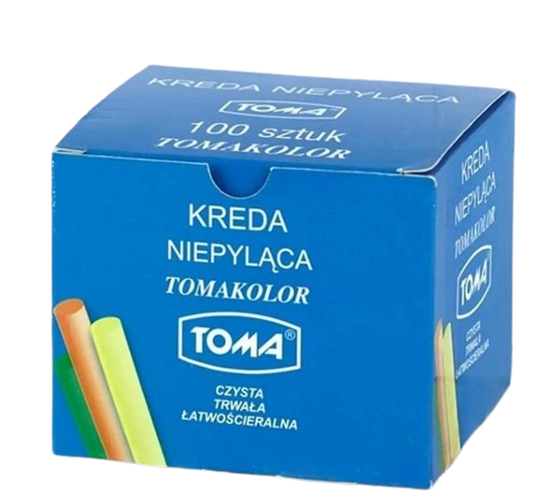 Toma, kreda szkolna, niepyląca, kolorowa, 100 szt.