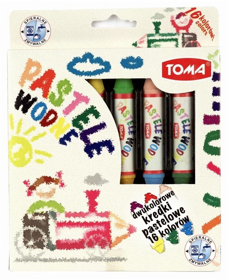 Toma, Kredzio, kredki pastelowe, wodne, 16 kolorów