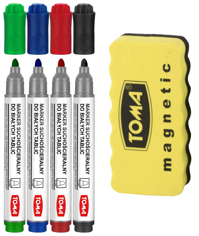 Toma, Marker do tablic, 4 kolory + ścieracz