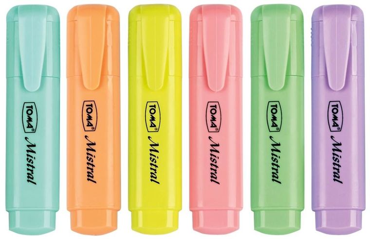 Toma, Mistral Pastel, zakreślacz, 6 kolorów