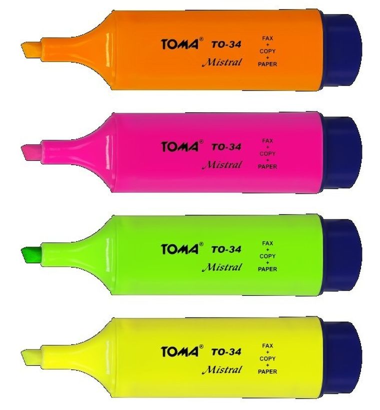 Toma, Mistral, zakreślacz, 4 kolory