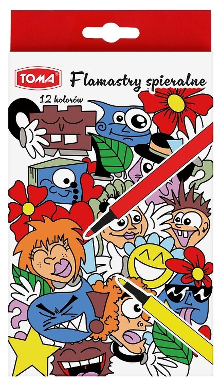 Toma, pisaki zmywalne, 12 kolorów
