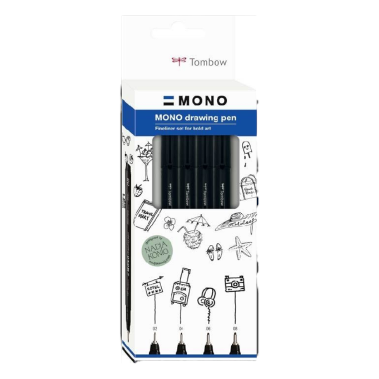Tombow, Mono drawing pen, cienkopis, 4 szt.