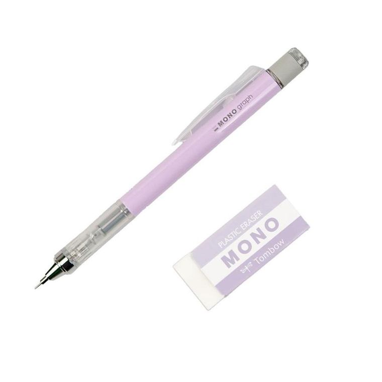 Tombow, Mono Graph, ołówek automatyczny z gumką, pastelowy, 0,5 mm