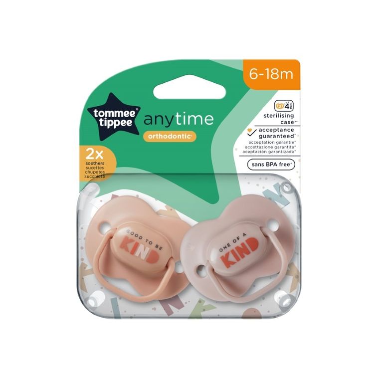 Tommee Tippee, Anytime, smoczek uspokajający, 6-18 m, 2 szt.