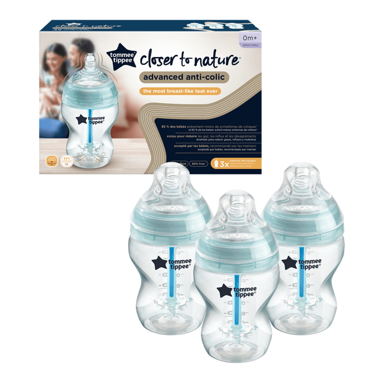 Tommee Tippee, butelka antykolkowa, 260 ml, 0m+, 3 szt.