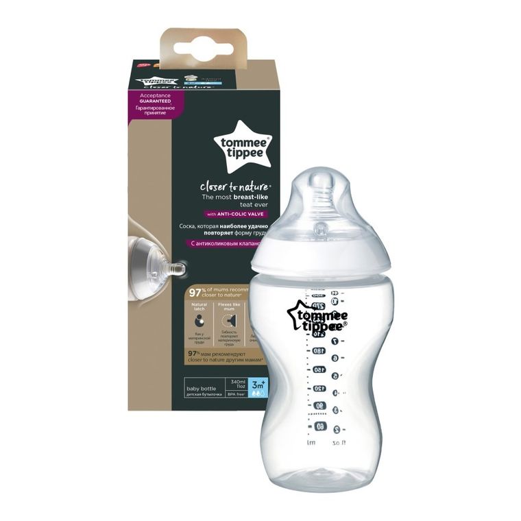 Tommee Tippee, butelka antykolkowa, 6m+, 340ml