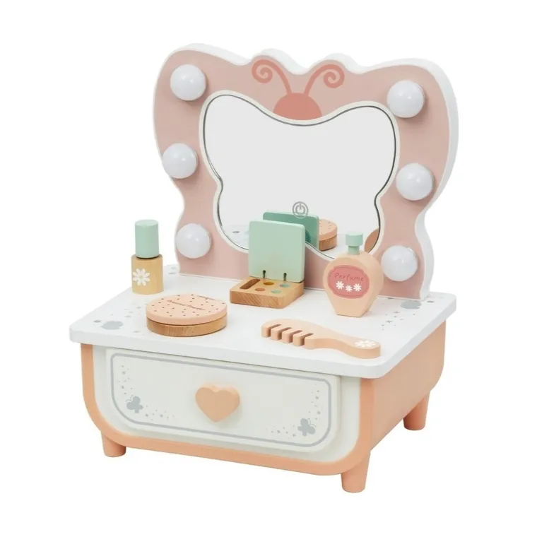 Tooky Toy, drewniana toaletka małej księżniczki, motyl