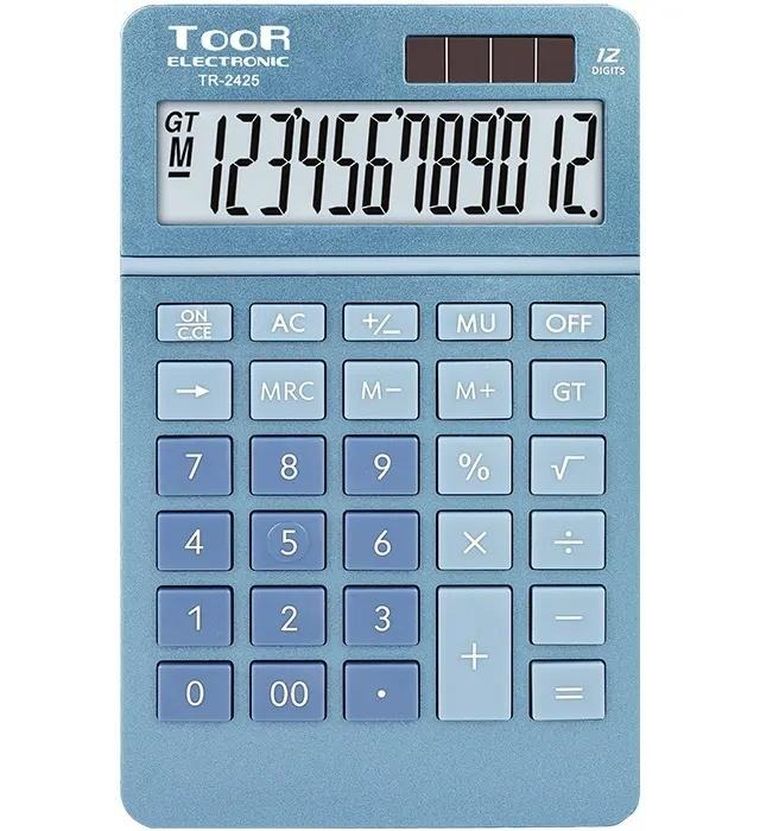 Toor, kalkulator biurowy, niebieski, 12 cyfrowy wyświetlacz