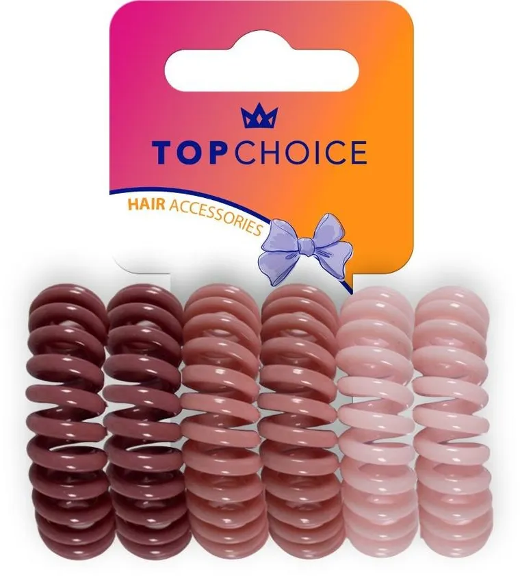 Top Choice, gumki do włosów, 6 szt.
