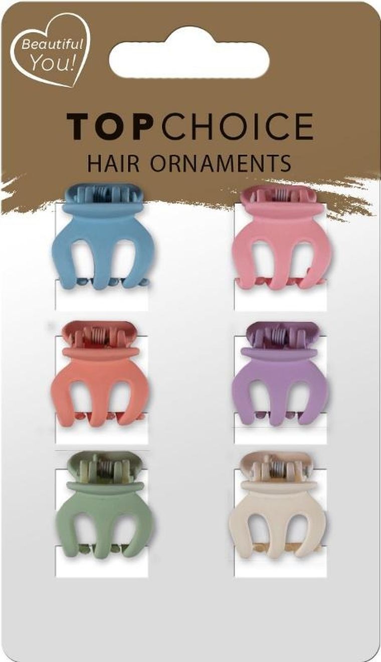 Top Choice, klamerki do włosów, 6 szt.