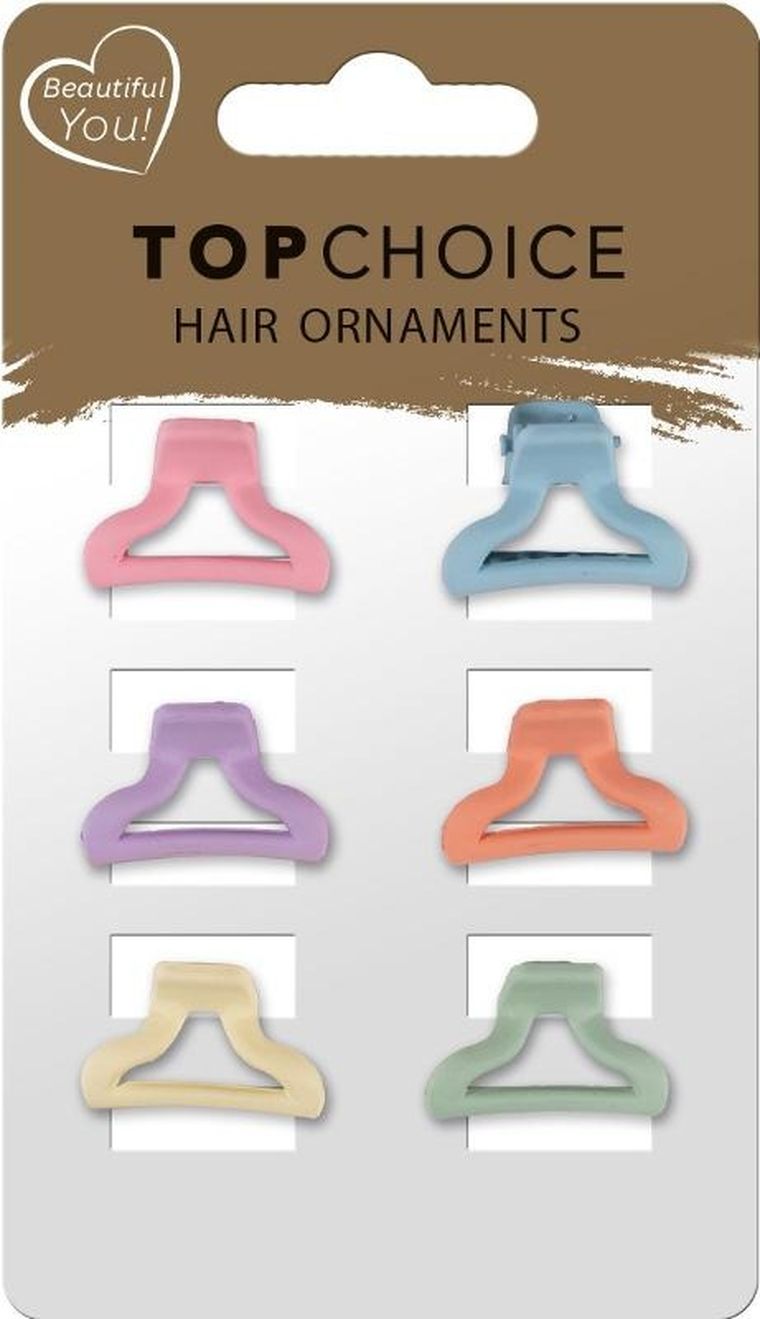 Top Choice, klamerki do włosów, 6 szt.
