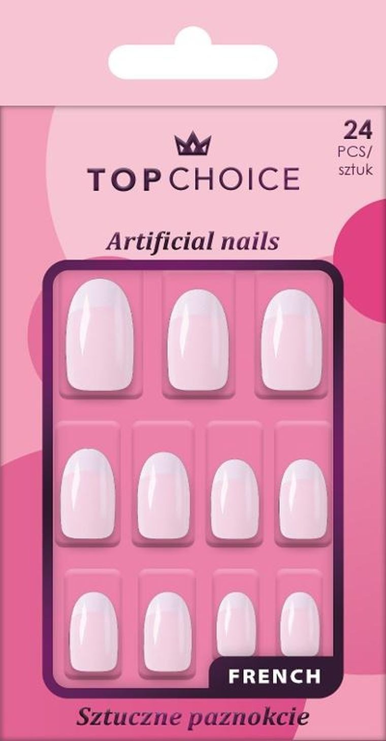 Top Choice, sztuczne paznokcie, french, migdałki