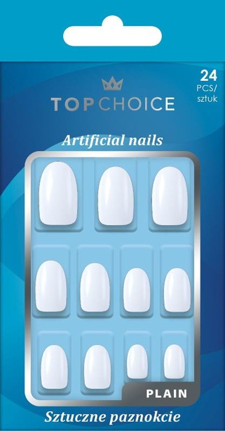 Top Choice, sztuczne paznokcie, mleczne, migdałki