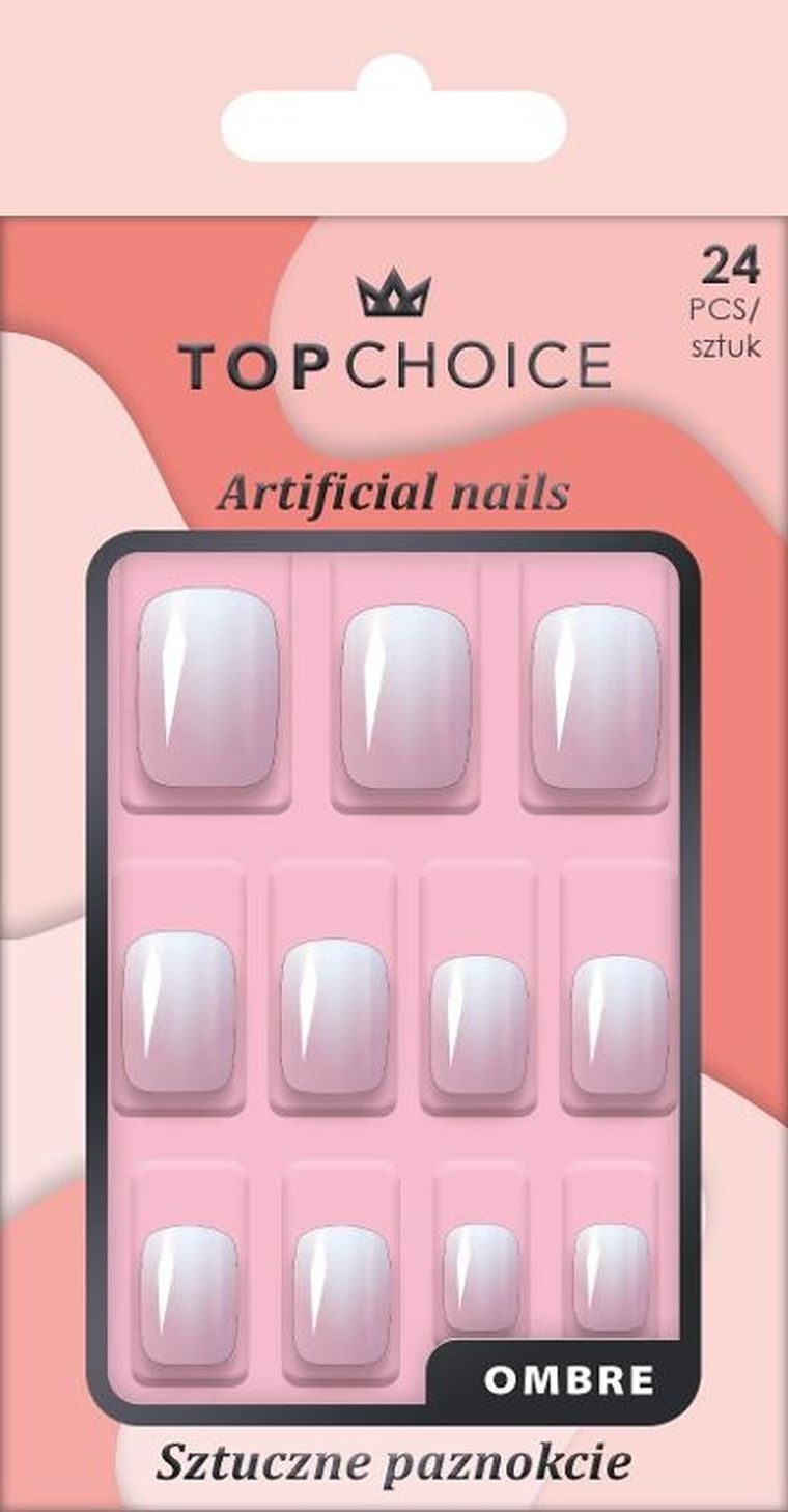 Top Choice, sztuczne paznokcie, ombre