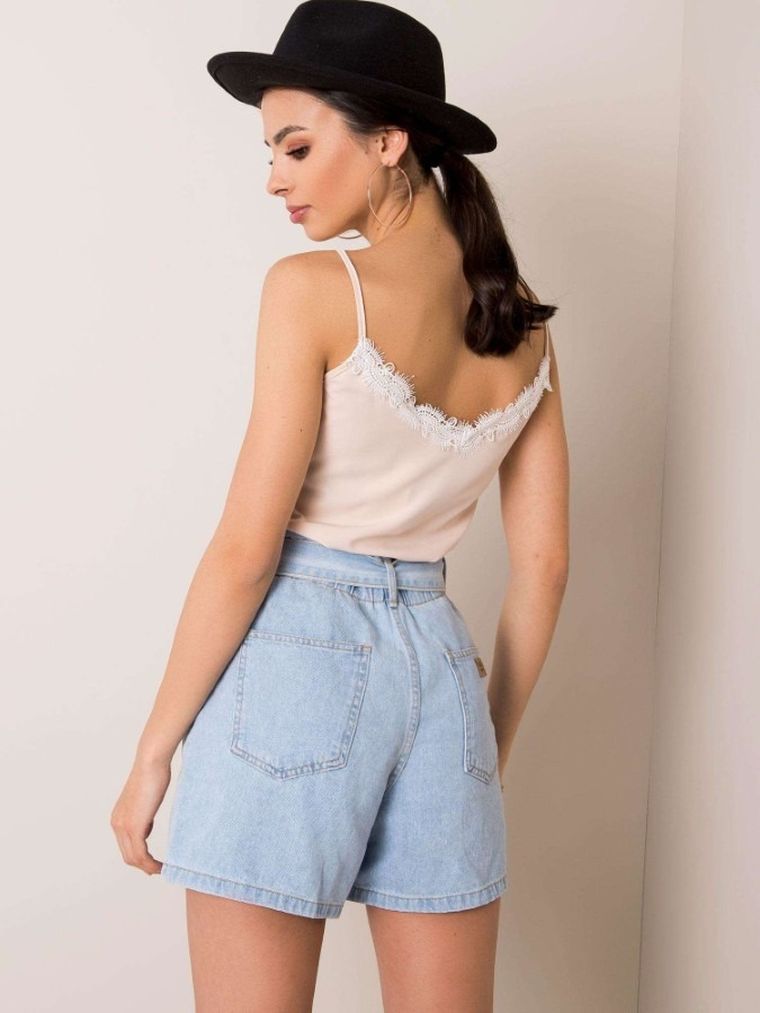 Top damski, beżowy, Lakerta