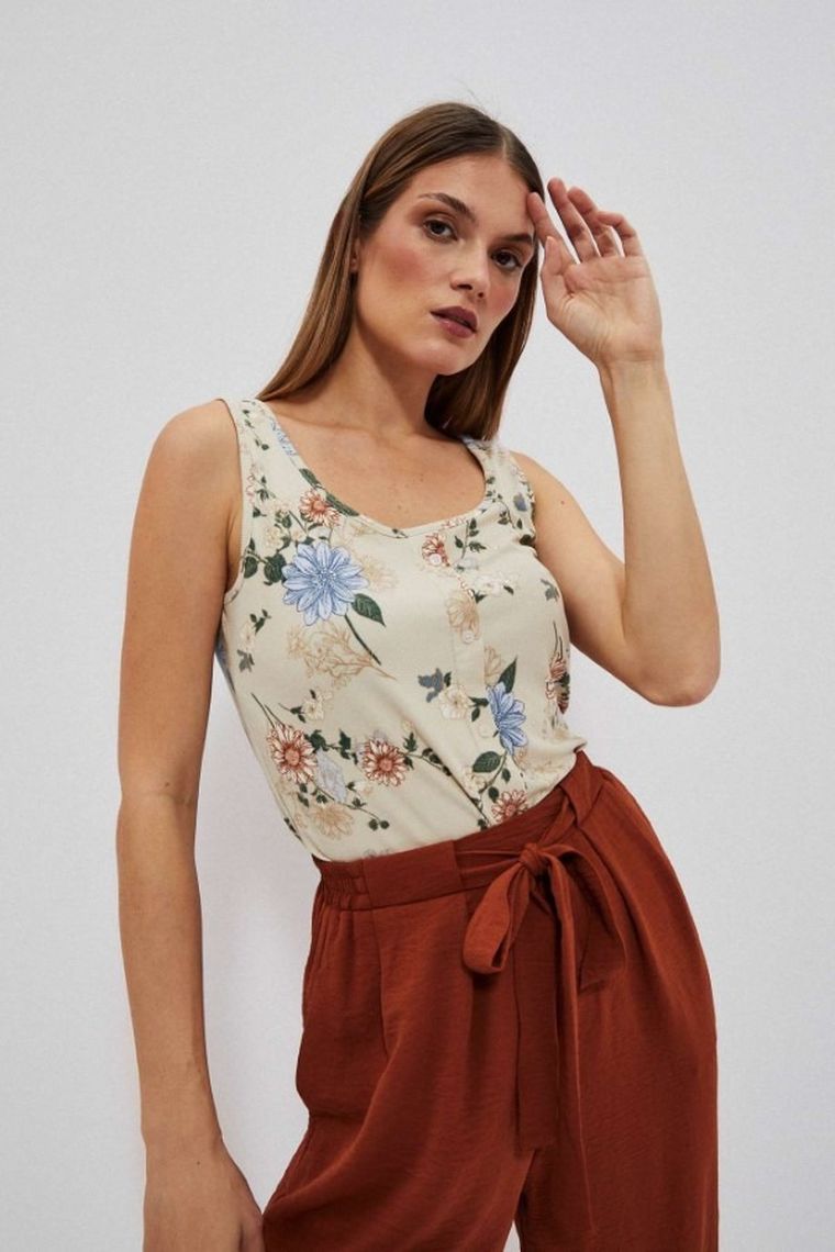 Top damski, beżowy, Moodo