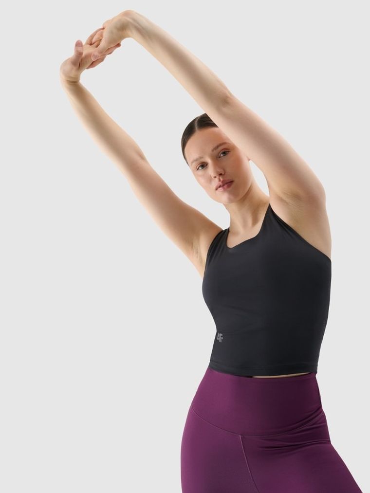 Top damski, czarny, 4f