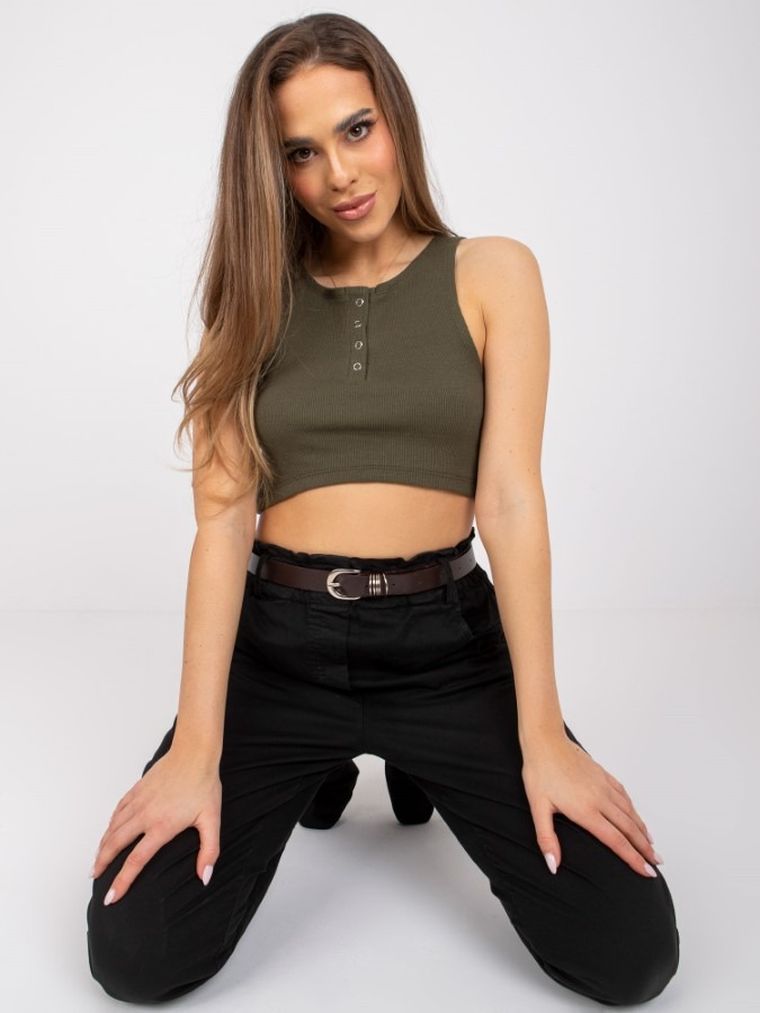 Top damski, khaki, Rue Paris
