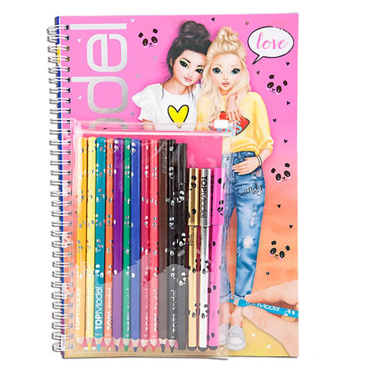 Top Model, kolorowanka z zestawem piśmienniczym