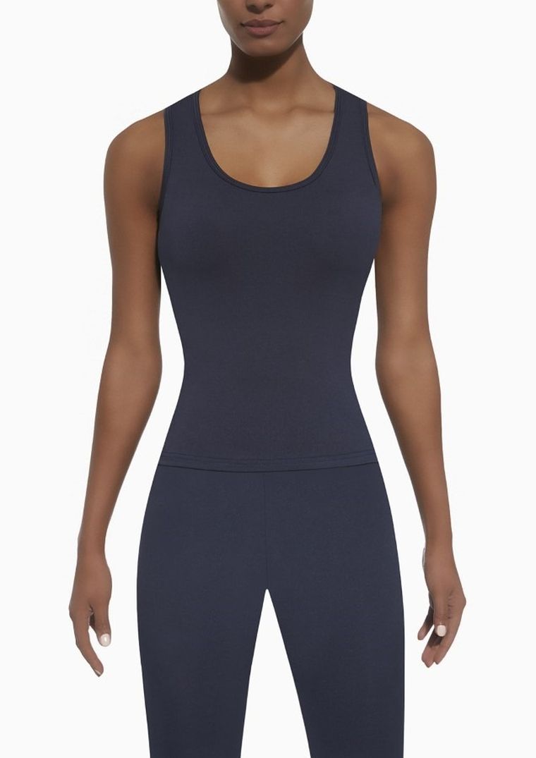 Top sportowy damski, granatowy, Bas Black
