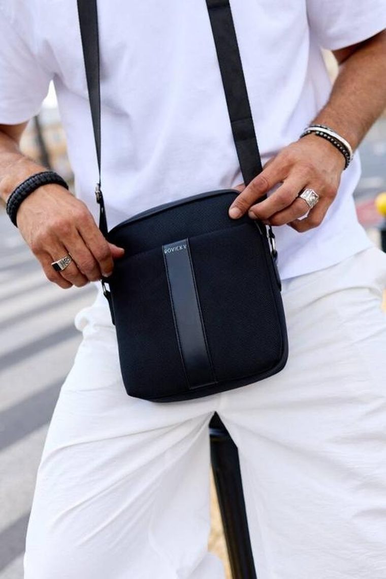 Torba listonoszka, czarna, Rovicky