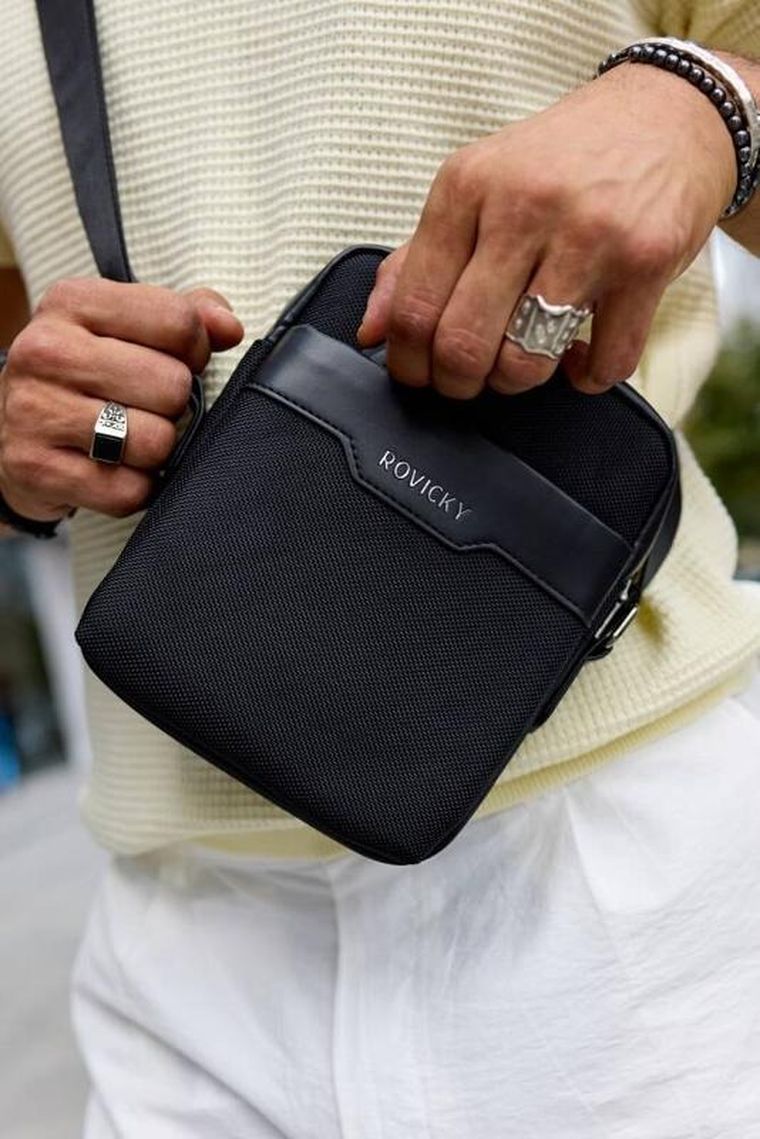 Torba listonoszka, czarna, Rovicky