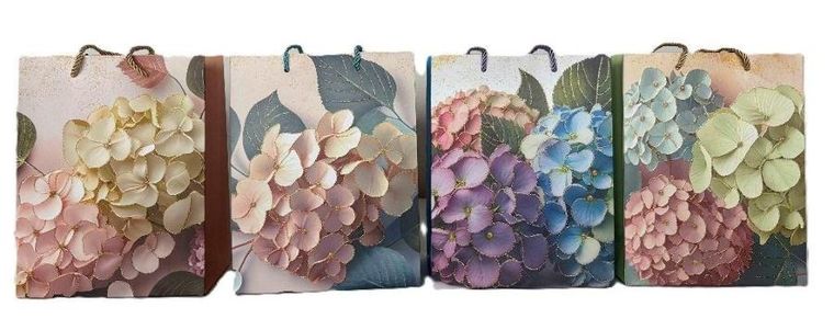 Torba prezentowa, kwiaty, rozmiar M, 1 szt.