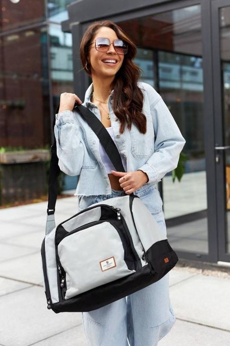 Torba sportowo-podróżna, szara, Peterson