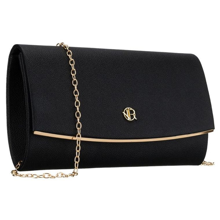 Torebka kopertówka, czarna, skóra ekologiczna, Rovicky