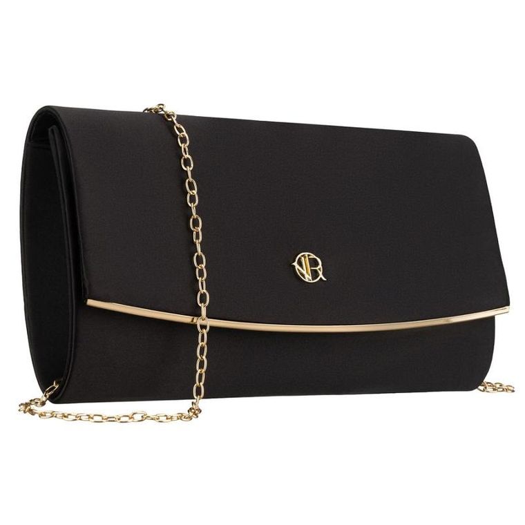 Torebka kopertówka, czarna, skóra ekologiczna, Rovicky