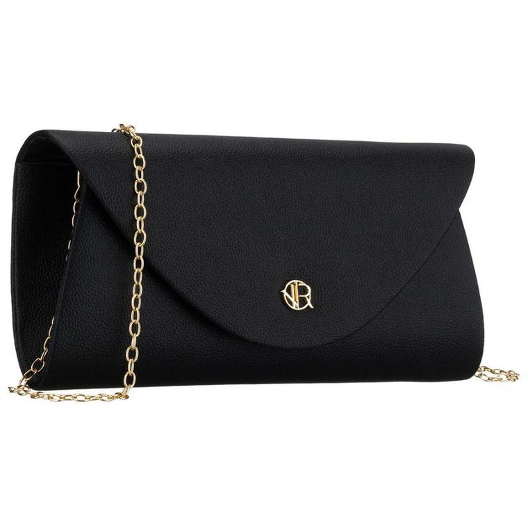 Torebka kopertówka, czarna, skóra ekologiczna, Rovicky