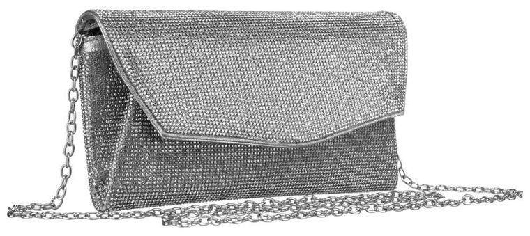 Torebka kopertówka, srebrna, Peterson