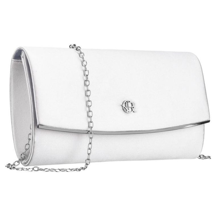 Torebka kopertówka, srebrna, Rovicky