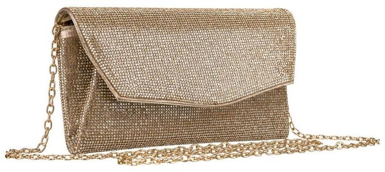 Torebka kopertówka, złota, Peterson