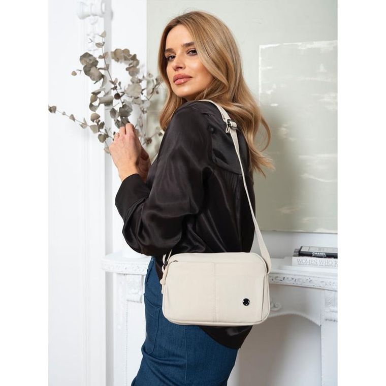 Torebka listonoszka, beżowa, Peterson