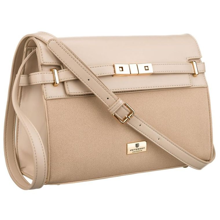 Torebka listonoszka, beżowa, Peterson