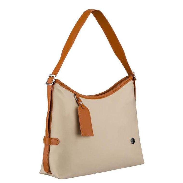 Torebka listonoszka, beżowa, skóra ekologiczna, Peterson