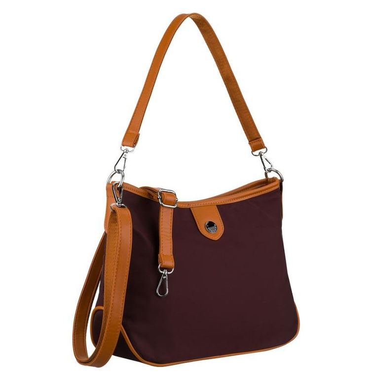 Torebka listonoszka, bordowa, skóra ekologiczna, Peterson