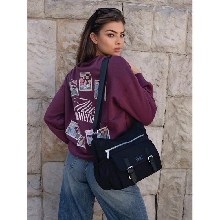 Torebka listonoszka, czarna, Peterson