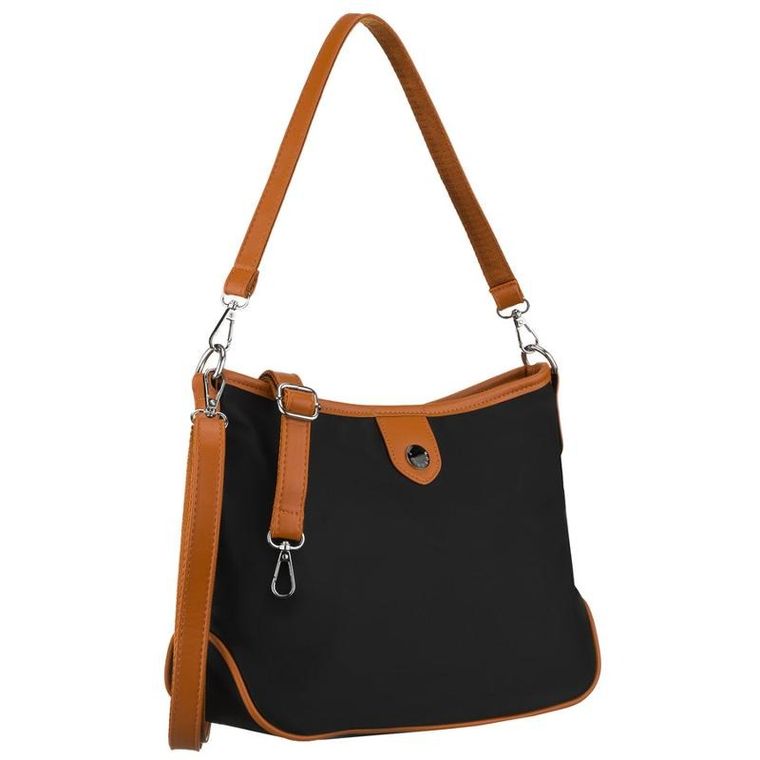 Torebka listonoszka, czarna, skóra ekologiczna, Peterson