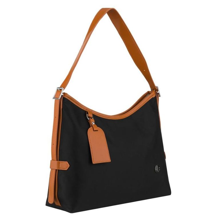 Torebka listonoszka, czarna, skóra ekologiczna, Peterson