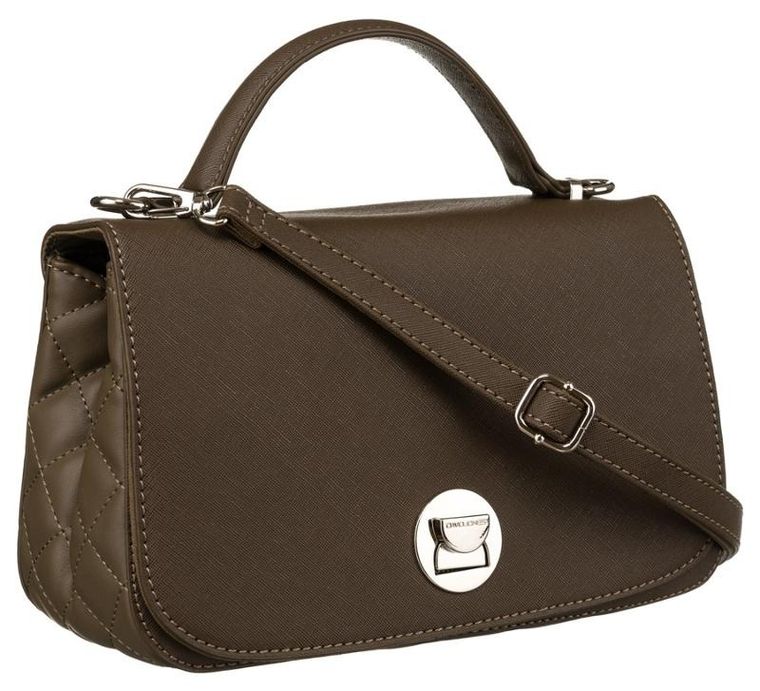 Torebka listonoszka, khaki, skóra ekologiczna, David Jones