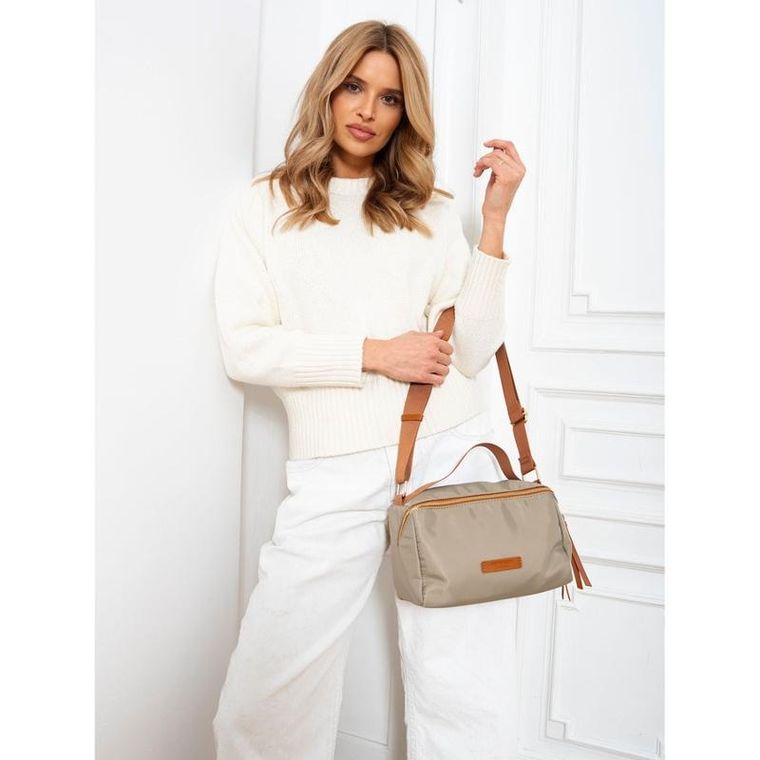 Torebka listonoszka, khaki, skóra ekologiczna, Petreson