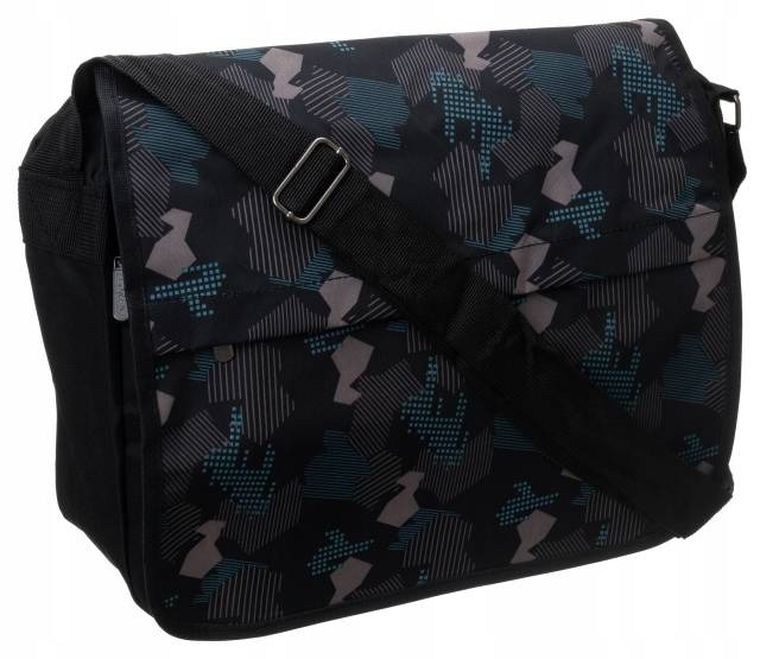 Torebka listonoszka, sportowa, czarna, Loren