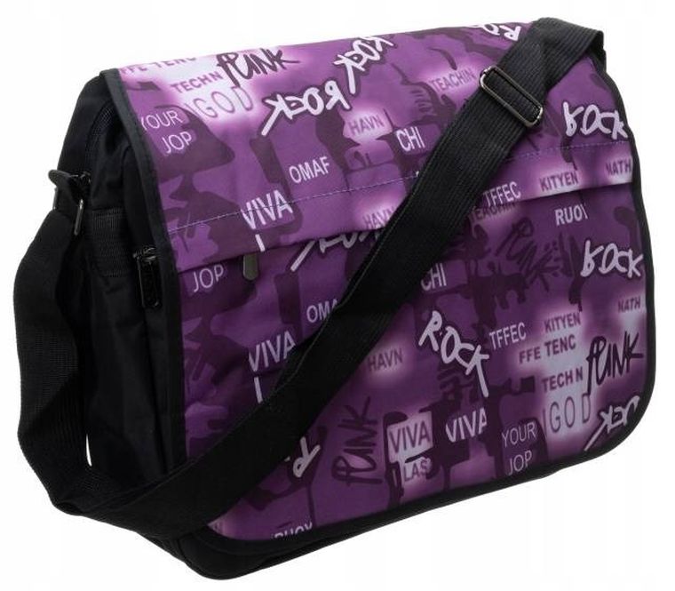 Torebka listonoszka, sportowa, fioletowa, Loren