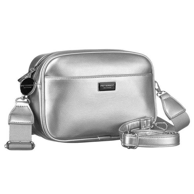 Torebka listonoszka, srebrna, Peterson