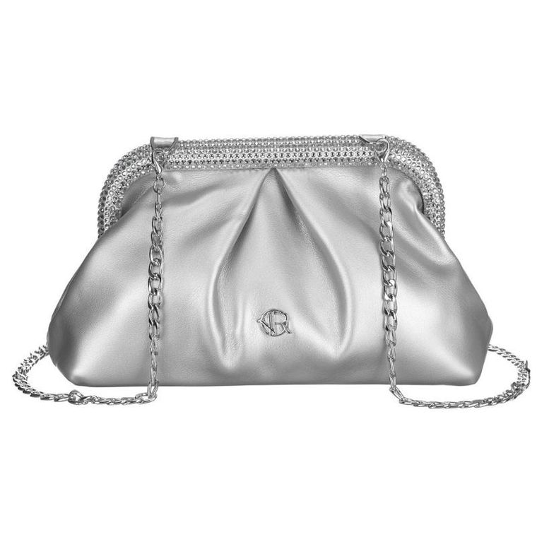 Torebka listonoszka, srebrna, skóra ekologiczna, Rovicky