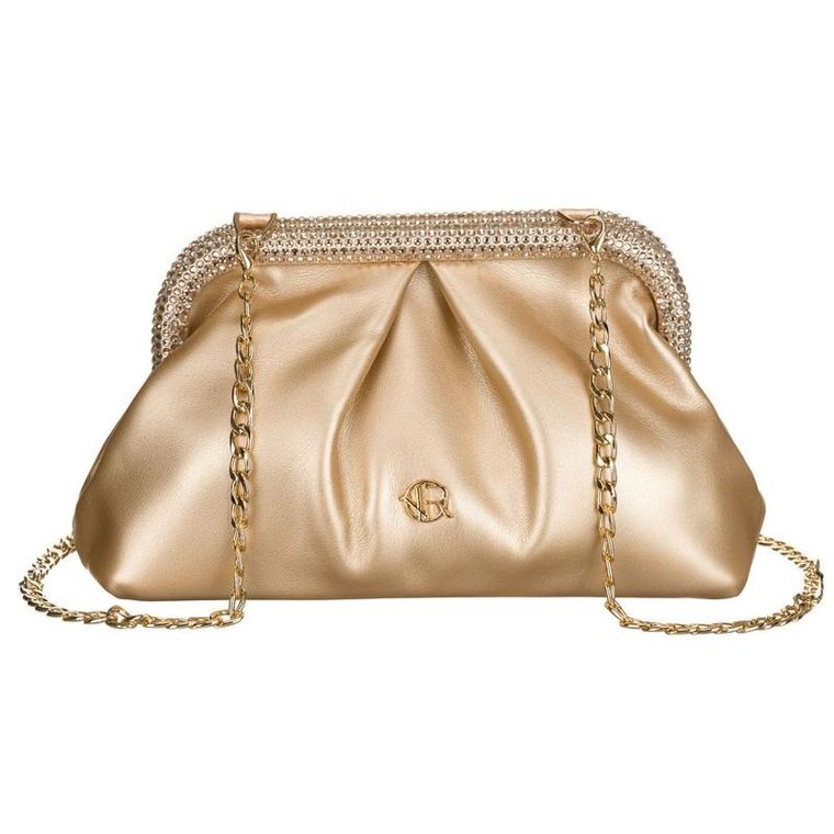 Torebka listonoszka, złota, skóra ekologiczna, Rovicky